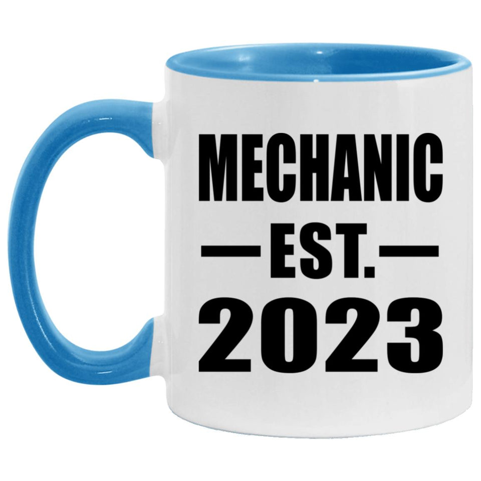 Mechanic Established EST. 2023 - 11oz Accent Mug Blue