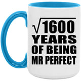 40th Anniversary Square Root of 1600 Years of Mr Perfect - 15oz Accent Mug Blue