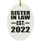 Sister In Law Established EST. 2022 - Oval Ornament