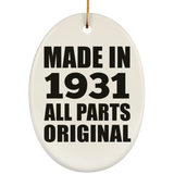 93rd Birthday Made in 1931 All Parts Original - Oval Ornament