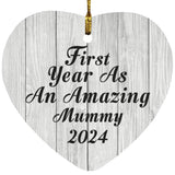 First Year As An Amazing Mummy 2024 - Heart Ornament F
