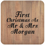 First Christmas As Mr & Mrs Morgan - Drink Coaster C