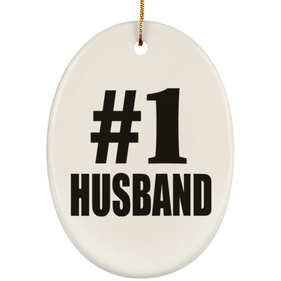 Number One #1 Husband - Oval Ornament