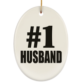 Number One #1 Husband - Oval Ornament