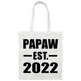 Papaw Established EST. 2022 - Tote Bag White