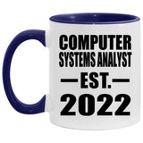 Computer Systems Analyst Established Est. 2022 - 11oz Accent Mug Purple