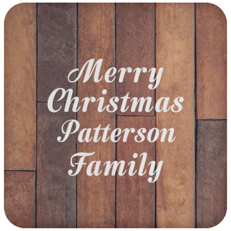 Merry Christmas Patterson Family - Drink Coaster E