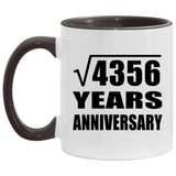 66th Anniversary Square Root of 4356 Years Anniversary - 11oz Accent Mug Black