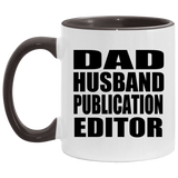Dad Husband Publication Editor - 11oz Accent Mug Black