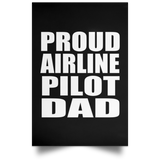 Proud Airline Pilot Dad - Poster Portrait