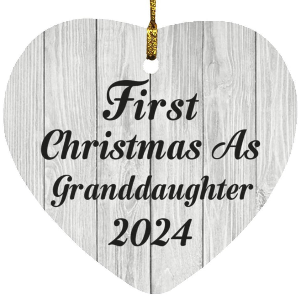First Christmas As Granddaughter 2024 - Heart Ornament F