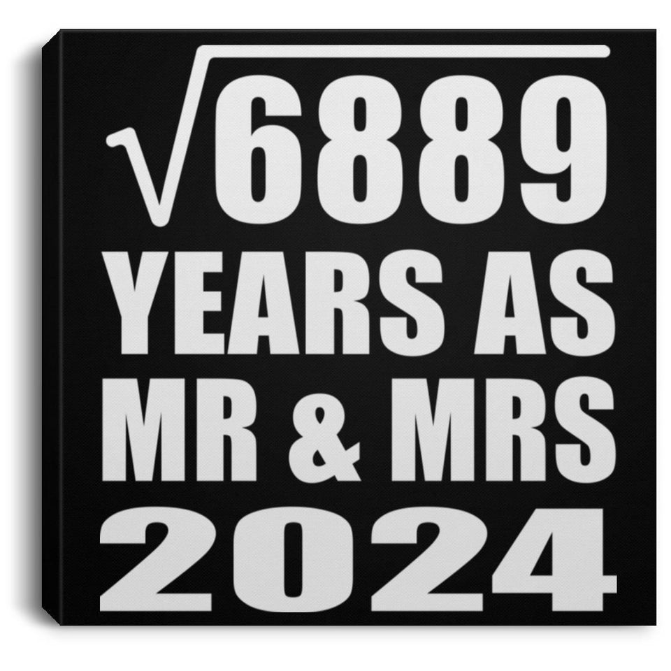 83rd Anniversary Square Root of 6889 Years As Mr & Mrs 2024 - Canvas Square