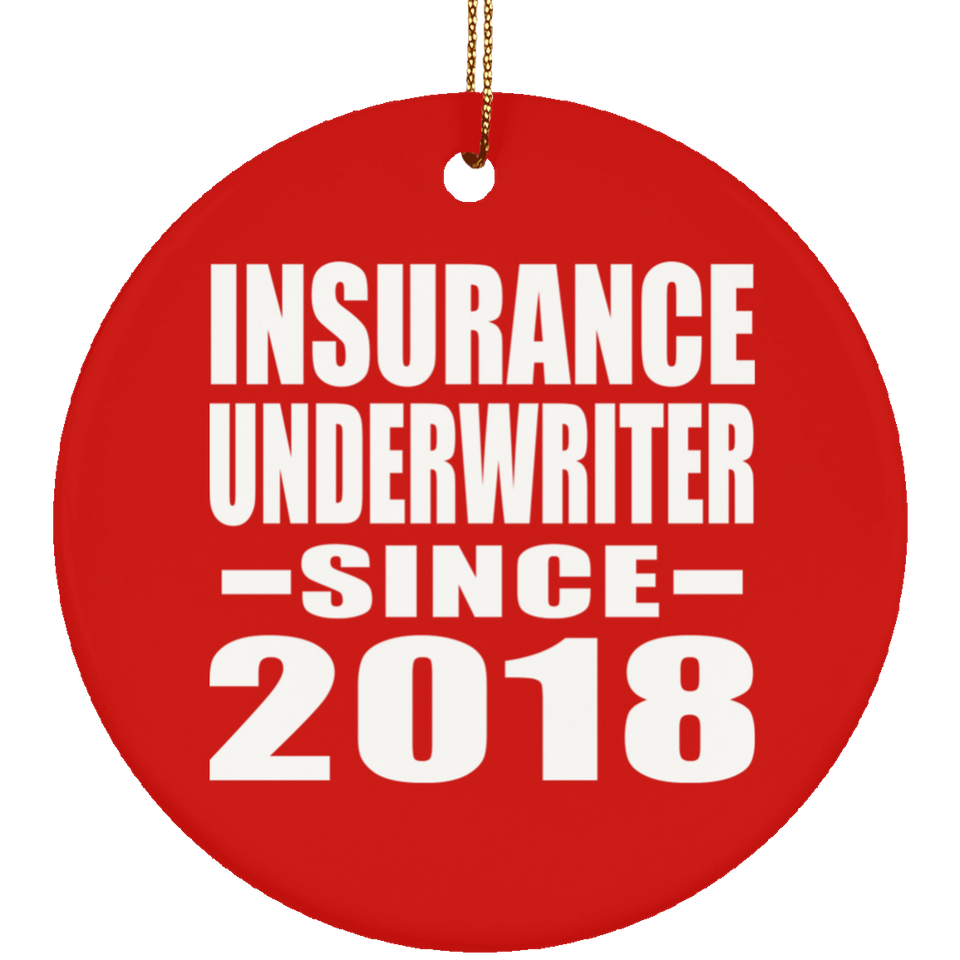 Insurance Underwriter Since 2018 - Circle Ornament