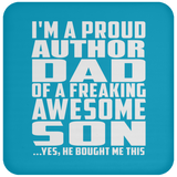 Proud Author Dad Of Awesome Son - Drink Coaster