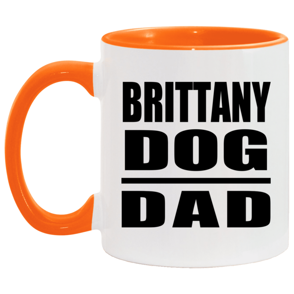 Brittany Dog Dad - 11oz Accent Mug Orange