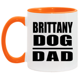 Brittany Dog Dad - 11oz Accent Mug Orange