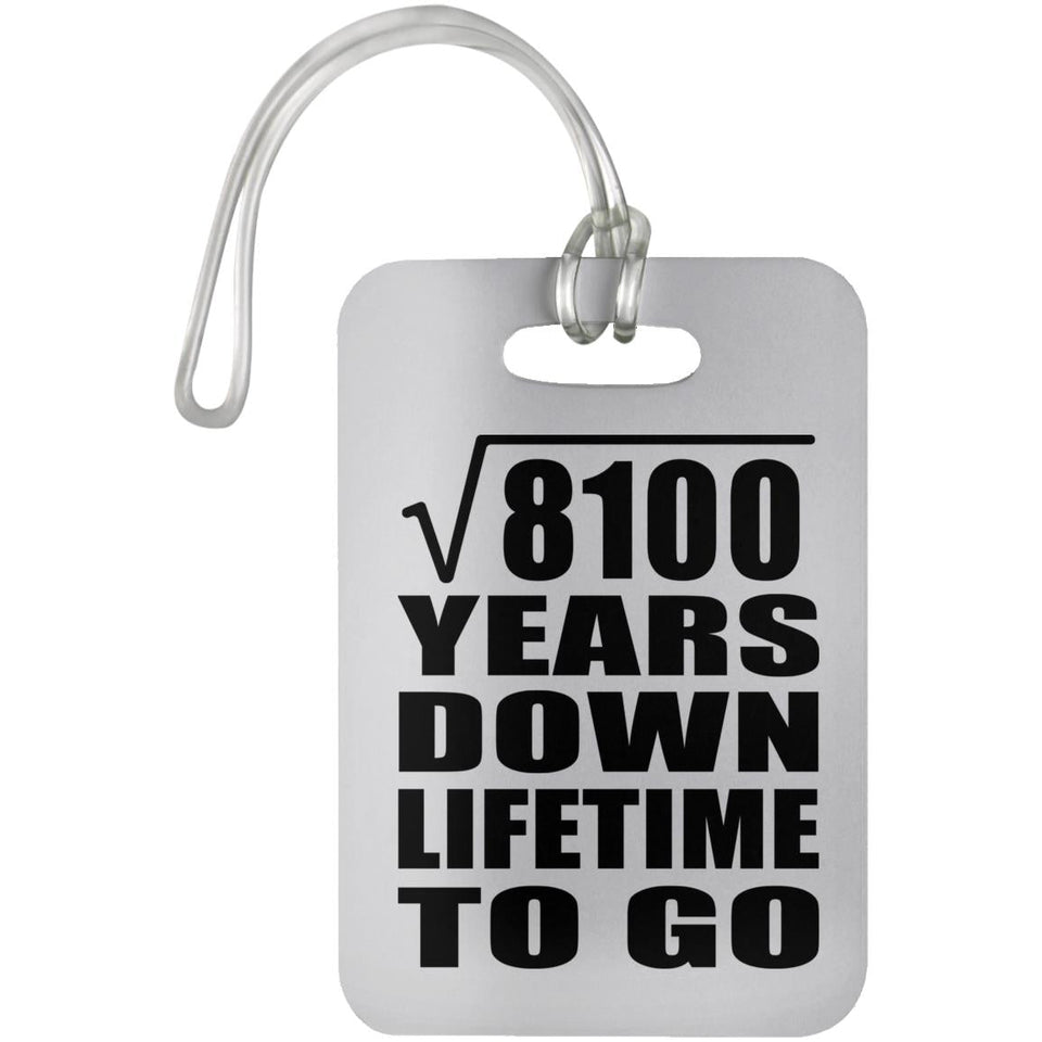 90th Anniversary Square Root of 8100 Years Lifetime To Go - Luggage Bag Tag