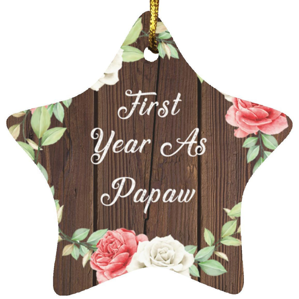 First Year As Papaw - Star Ornament A