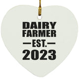 Dairy Farmer Established EST. 2023 - Heart Ornament