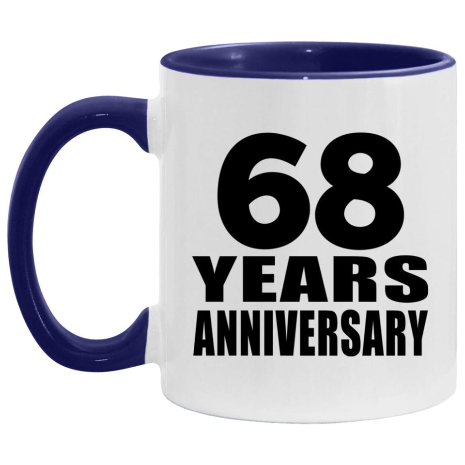 68th Anniversary 68 Years - 11oz Accent Mug Purple