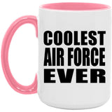 Coolest Air Force Ever - 15oz Accent Mug Pink
