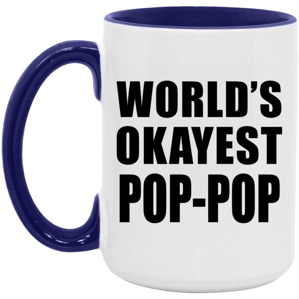 World's Okayest Pop-Pop - 15oz Accent Mug Purple