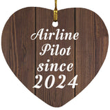 Airline Pilot Since 2024 - Heart Ornament D