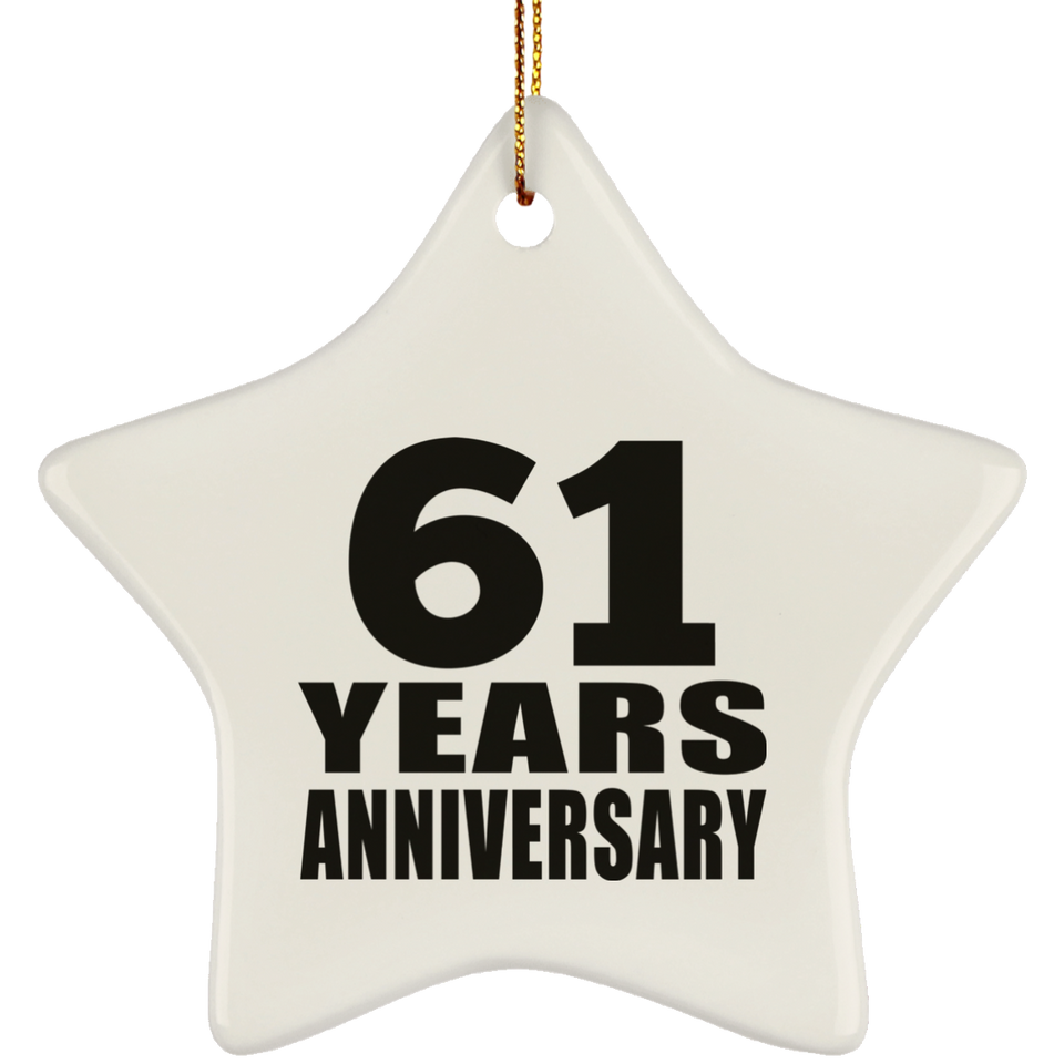 61st Anniversary 61 Years - Star Ornament