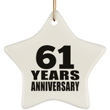 61st Anniversary 61 Years - Star Ornament