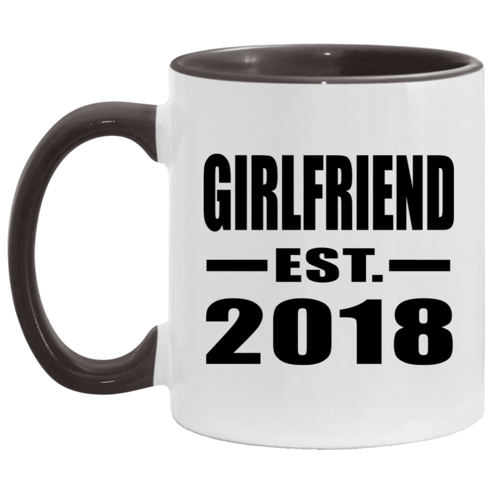 Girlfriend Established EST. 2018 - 11oz Accent Mug Black