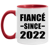Fiance Since 2022 - 11oz Accent Mug Red