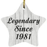 43rd Birthday Legendary Since 1981 - Star Ornament F
