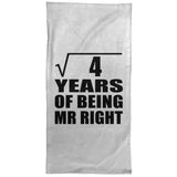 2nd Anniversary Square Root of 4 Years of Being Mr Right - Hand Towel