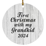 First Christmas With My Grandkid 2024 - Circle Ornament F