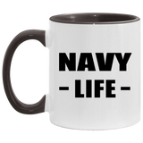 Navy Life - 11oz Accent Mug Black