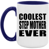 Coolest Step Mother Ever - 15oz Accent Mug Purple