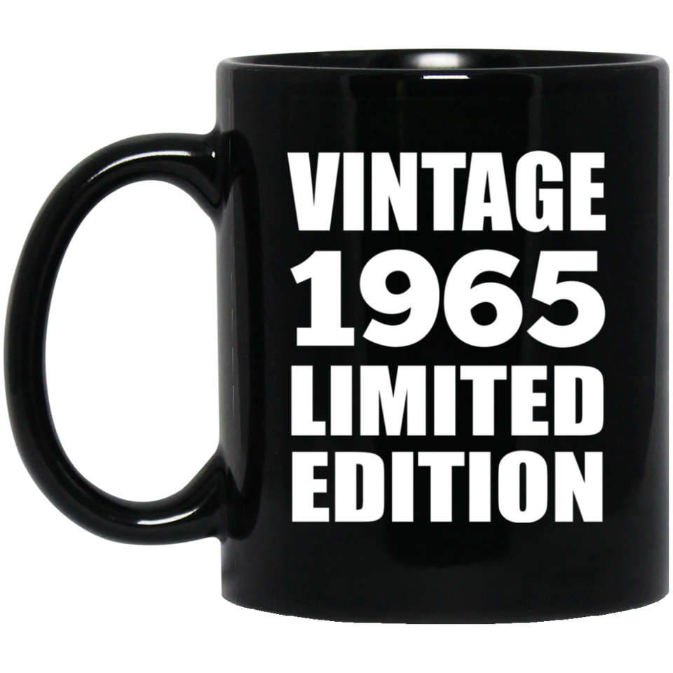 59th Birthday Vintage 1965 Limited Edition - 11oz Coffee Mug Black