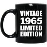 59th Birthday Vintage 1965 Limited Edition - 11oz Coffee Mug Black