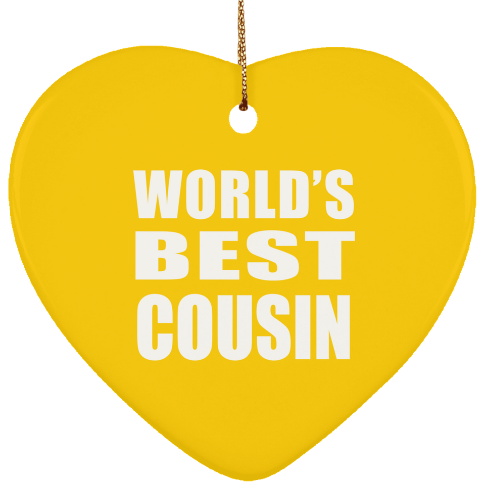 World's Best Cousin - Heart Ornament