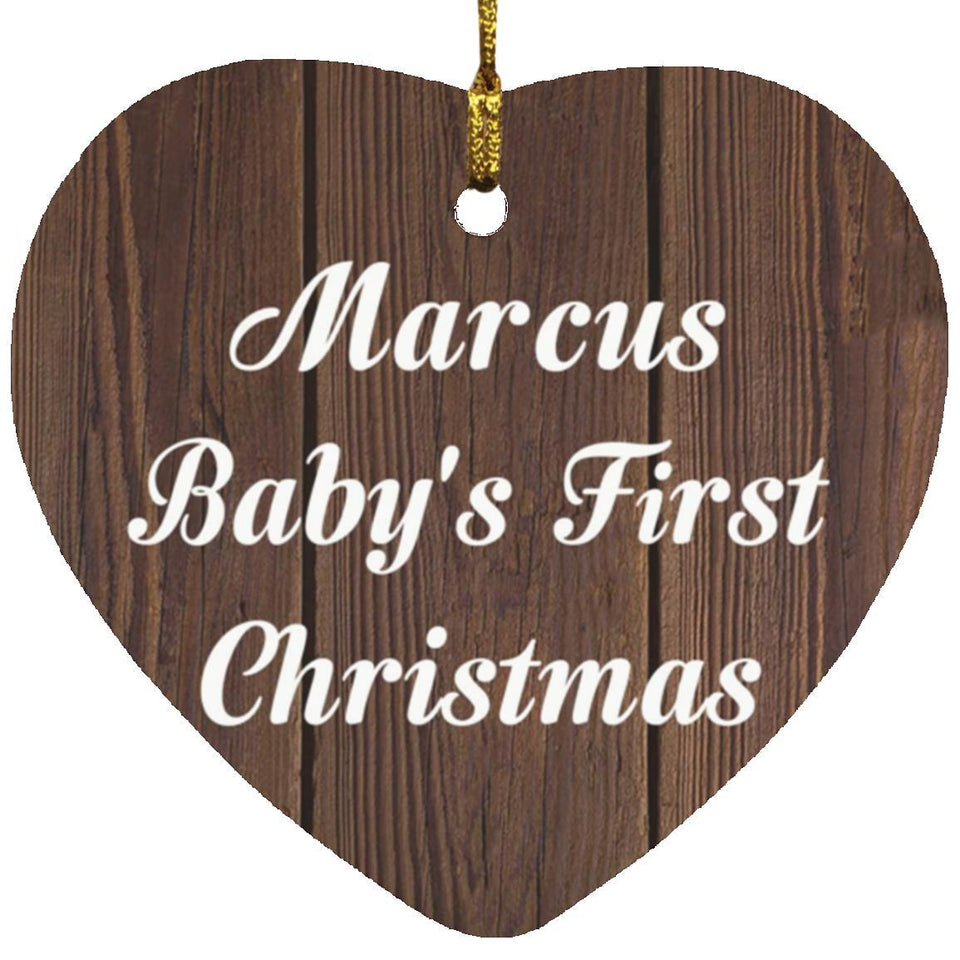 Marcus Baby's First Christmas - Heart Ornament D