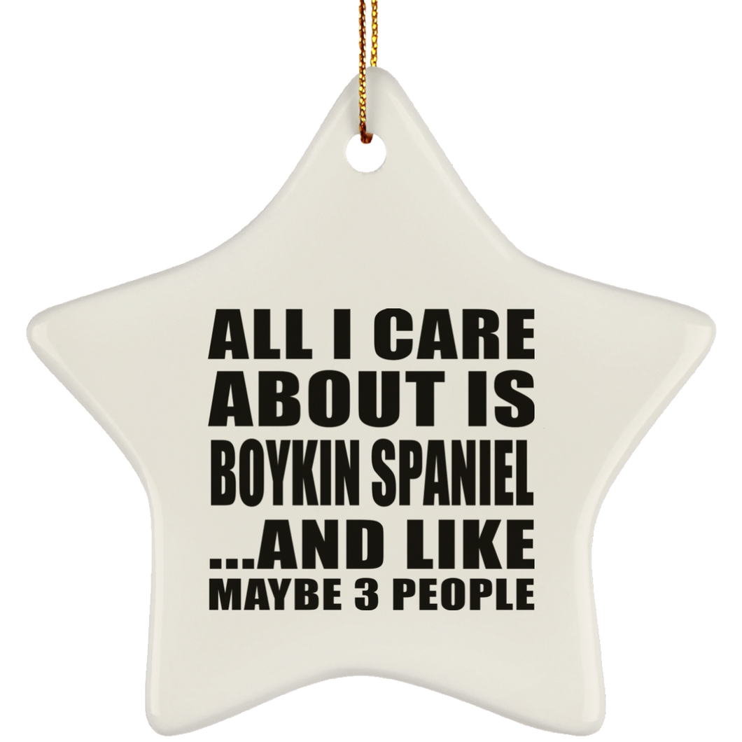 All I Care About Is Boykin Spaniel - Star Ornament