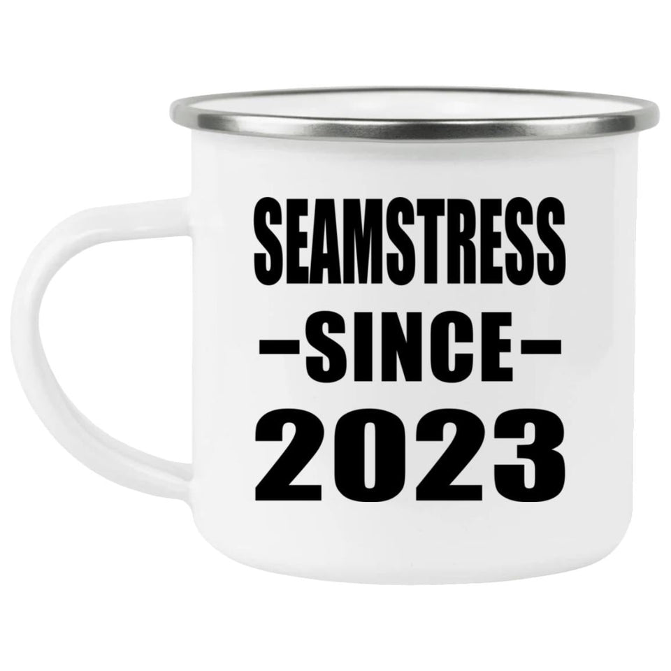 Seamstress Since 2023 - 12oz Camping Mug