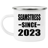 Seamstress Since 2023 - 12oz Camping Mug