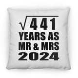 21st Anniversary Square Root of 441 Years As Mr & Mrs 2024 - Throw Pillow