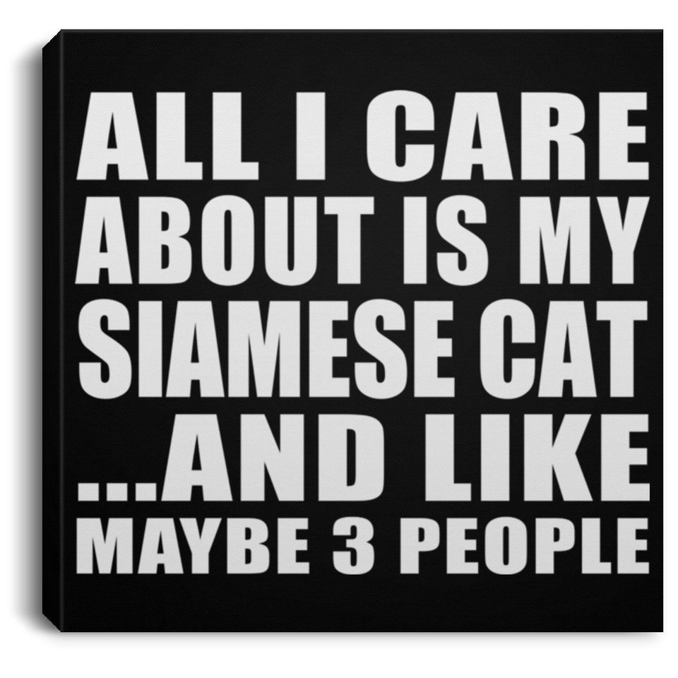 All I Care About Is My Siamese Cat - Canvas Square