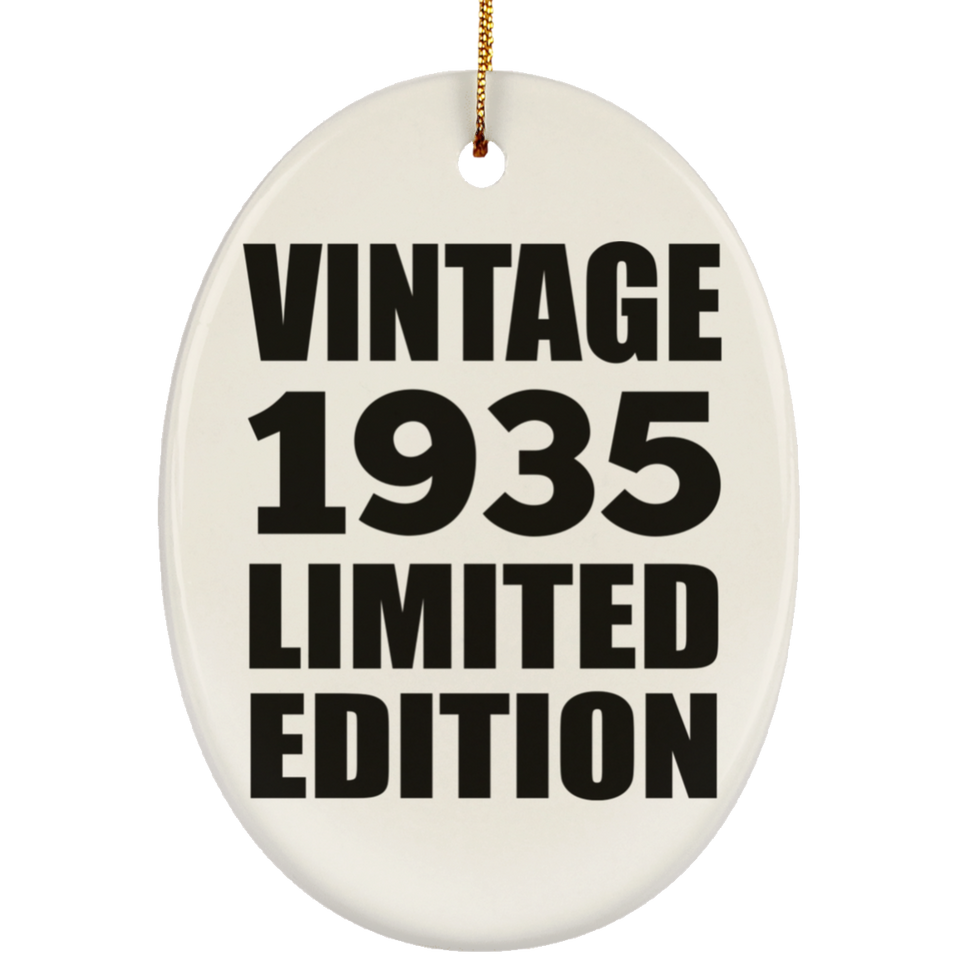 89th Birthday Vintage 1935 Limited Edition - Oval Ornament