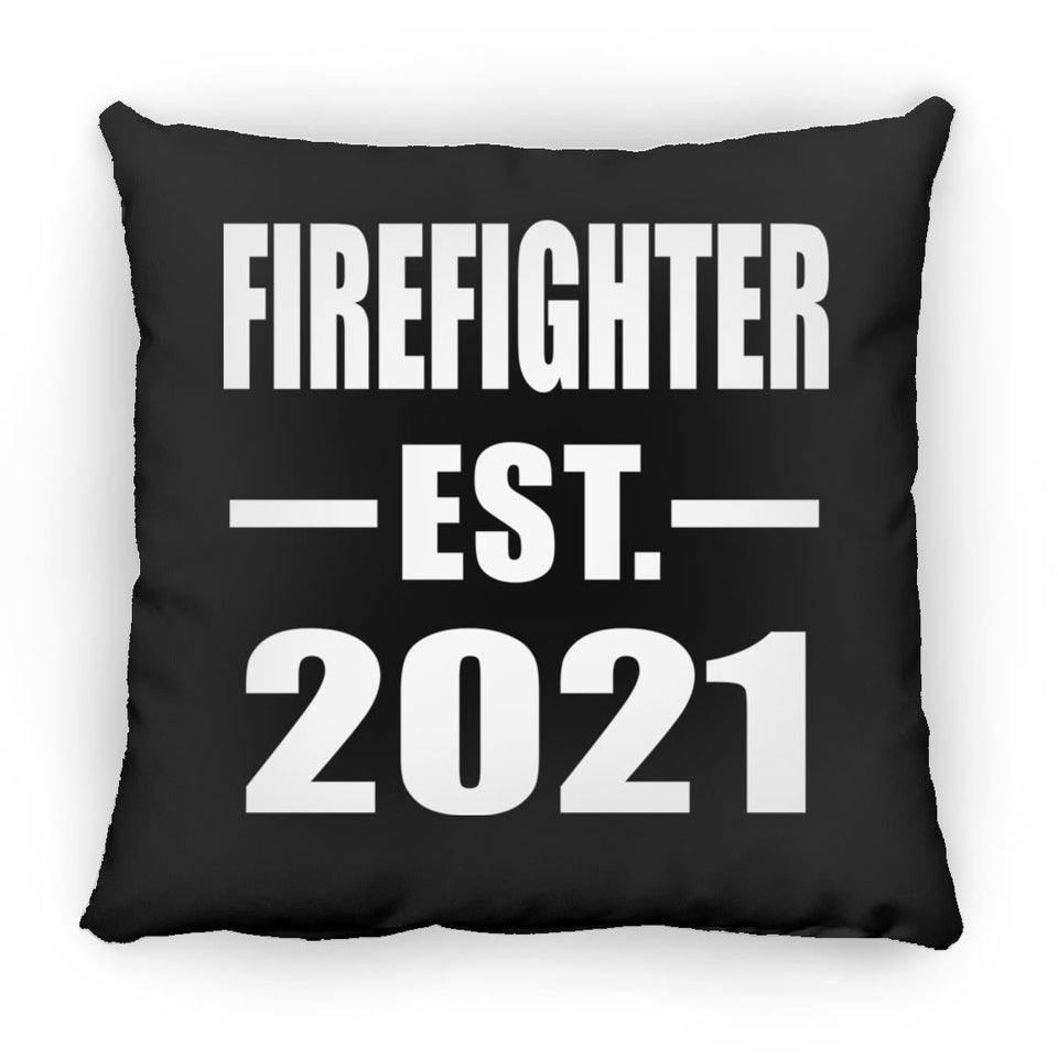 Firefighter Established EST. 2021 - Throw Pillow Black