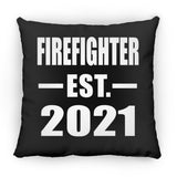 Firefighter Established EST. 2021 - Throw Pillow Black