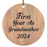 First Year As Grandmother 2024 - Circle Ornament C