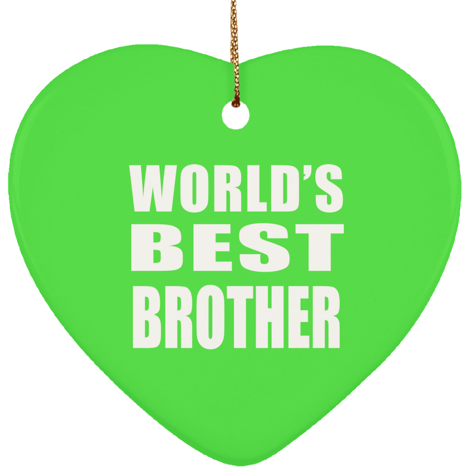 World's Best Brother - Heart Ornament